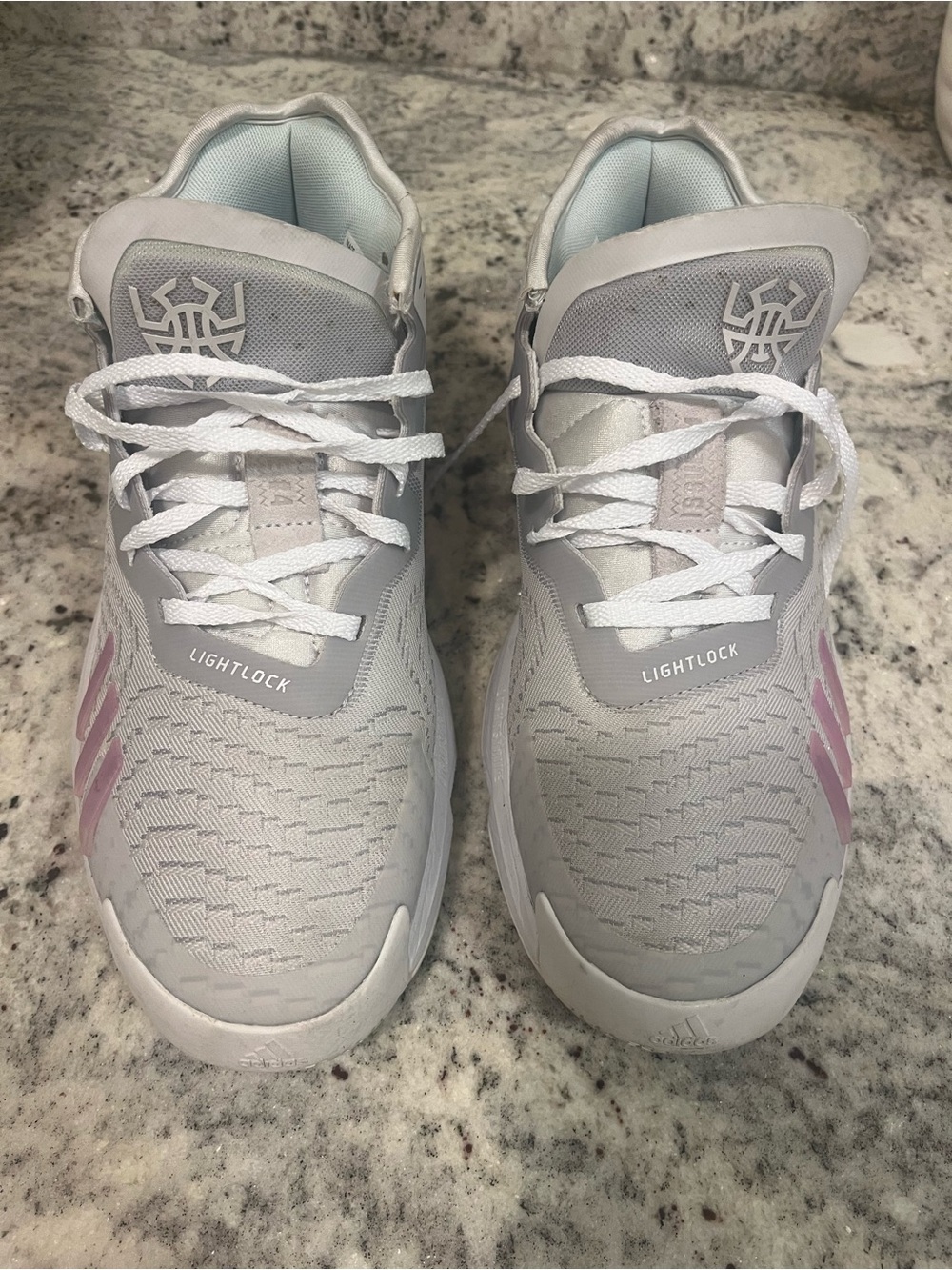 adidas Light Gray Sneakers with Purple Accent - Picture 2 of 4